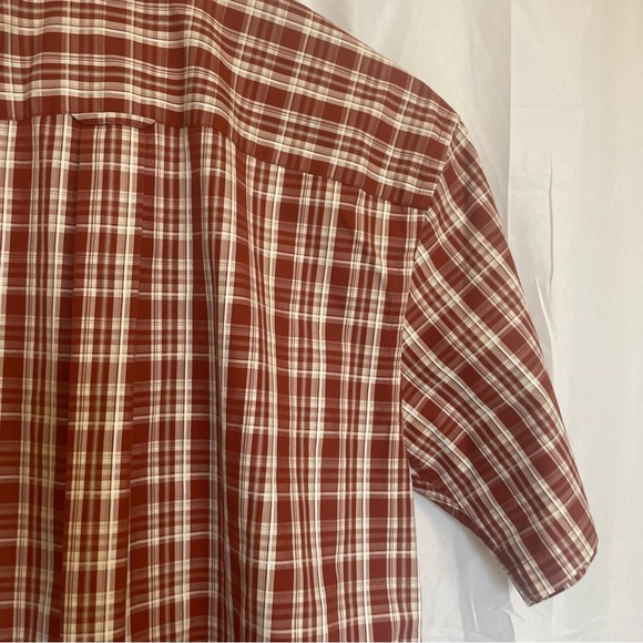 NORDSTROM Men’s Burnt Orange Red Plaid Smartcare Short Sleeve Button Down Size S - Picture 11 of 12